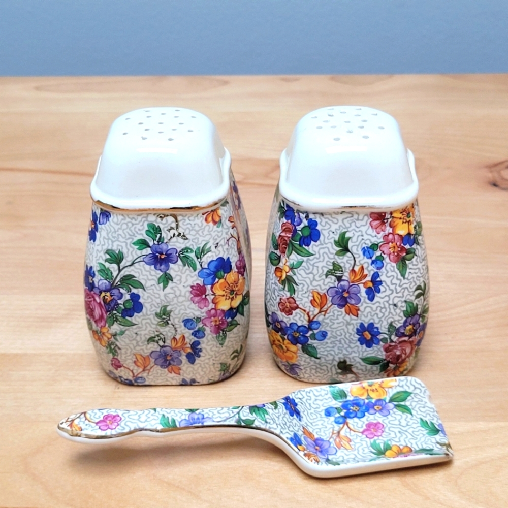 FLORAL CHINTZ | Made in Germany, Salt & Pepper Shakers, Nut Scoop